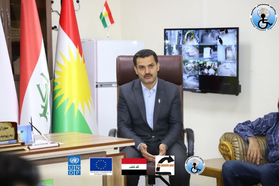 Visit of youth and volunteers of the Halabja Disabled organization to government directorates and offices in Halabja province