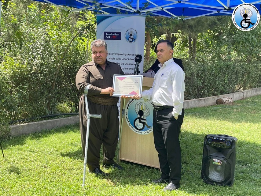 Improving accessibility for people with disability in Halabja Public Park closing  ceremony