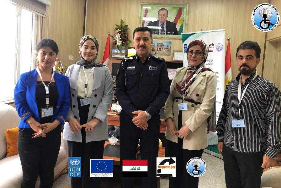 Visit of youth and volunteers of the Halabja Disabled organization to government directorates and offices in Halabja province