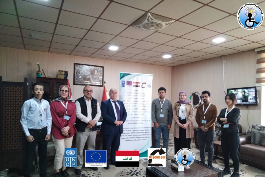 Visit of youth and volunteers of the Halabja Disabled organization to government directorates and offices in Halabja province